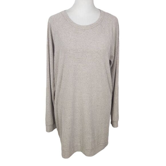 Bobi Cream Ribbed Knit Tunic Size Small Revolve Cream Knit Top Oatmeal Long Top - Picture 1 of 8